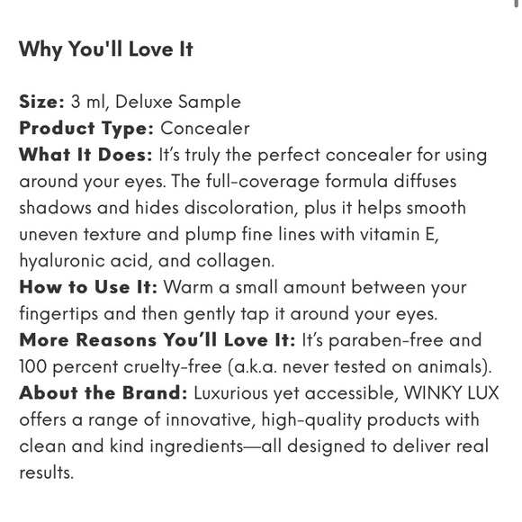 WINKY LUX Peeper Perfect Under-Eye Concealer in Medium - Picture 2 of 2